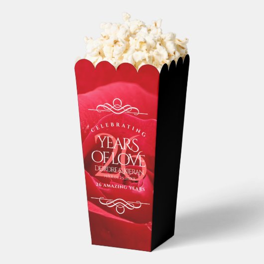 Elegant 26th Roos Wedding Jubileum Celebration Bedankdoosjes (Popped)