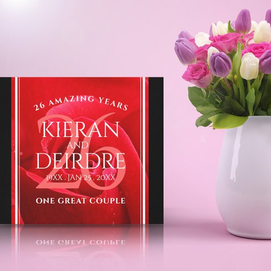 Elegant 26th Roos Wedding Jubileum Celebration Canvas Afdruk