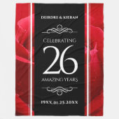 Elegant 26th Roos Wedding Jubileum Celebration Fleece Deken (Voorkant)