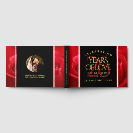 Elegant 26th Roos Wedding Jubileum Celebration Gastenboek (Volledig)