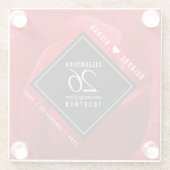 Elegant 26th Roos Wedding Jubileum Celebration Glazen Onderzetter (Achterkant)