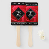 Elegant 26th Roos Wedding Jubileum Celebration Handwaaier (Voorkant en achterkant)