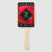 Elegant 26th Roos Wedding Jubileum Celebration Handwaaier (Voorkant)