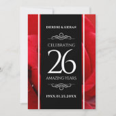 Elegant 26th Roos Wedding Jubileum Celebration Kaart (Voorkant)