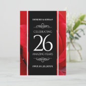 Elegant 26th Roos Wedding Jubileum Celebration Kaart (Staand voorkant)