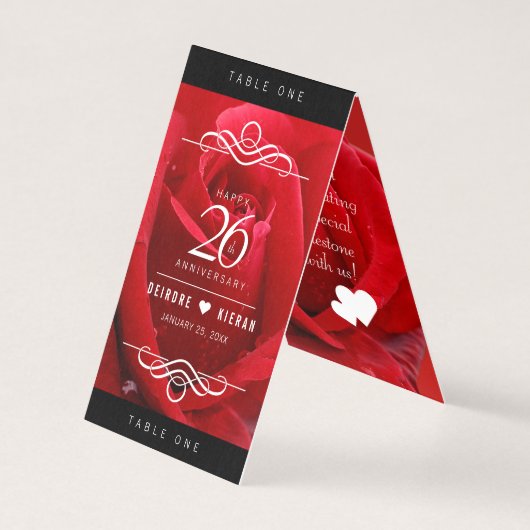 Elegant 26th Roos Wedding Jubileum Celebration Kaart (Achterkant)