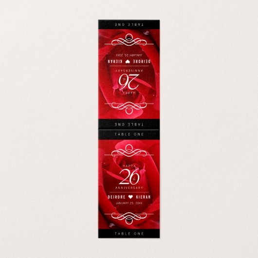 Elegant 26th Roos Wedding Jubileum Celebration Kaart (Buitenkant ongevouwen)