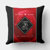 Elegant 26th Roos Wedding Jubileum Celebration Kussen (Achterkant)