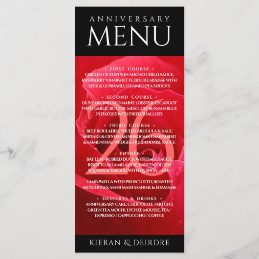 Elegant 26th Roos Wedding Jubileum Celebration Menu (Voorkant)