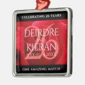 Elegant 26th Roos Wedding Jubileum Celebration Metalen Ornament (Links)