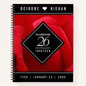 Elegant 26th Roos Wedding Jubileum Celebration Notitieboek (Voorkant)