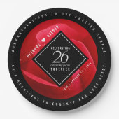 Elegant 26th Roos Wedding Jubileum Celebration Papieren Bordje (Voorkant)