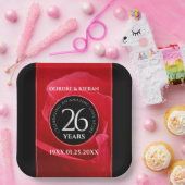 Elegant 26th Roos Wedding Jubileum Celebration Papieren Bordje (Feest)