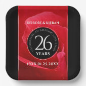 Elegant 26th Roos Wedding Jubileum Celebration Papieren Bordje (Voorkant)