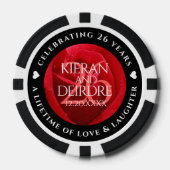 Elegant 26th Roos Wedding Jubileum Celebration Poker Chips (Voorkant)