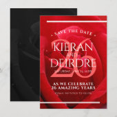 Elegant 26th Roos Wedding Jubileum Celebration Save The Date (Voorkant / Achterkant)