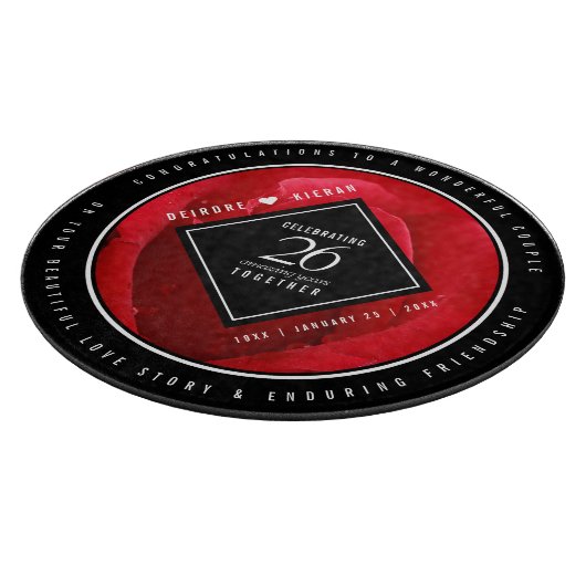 Elegant 26th Roos Wedding Jubileum Celebration Snijplank (Hoek)