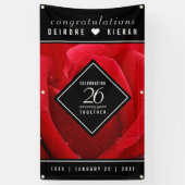 Elegant 26th Roos Wedding Jubileum Celebration Spandoek (Verticaal)