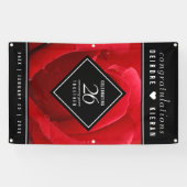 Elegant 26th Roos Wedding Jubileum Celebration Spandoek (Horizontaal)