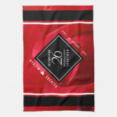 Elegant 26th Roos Wedding Jubileum Celebration Theedoek (Verticaal)