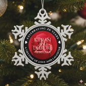 Elegant 26th Roos Wedding Jubileum Celebration Tin Sneeuwvlok Ornament