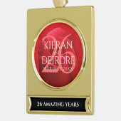 Elegant 26th Roos Wedding Jubileum Celebration Verguld Banner Ornament (Links)