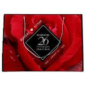 Elegant 26th Rose Wedding Anniversary Groot Cadeauzakje (Voorkant)