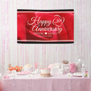 Elegant 26th Rose Wedding Anniversary Spandoek