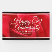 Elegant 26th Rose Wedding Anniversary Spandoek (Horizontaal)