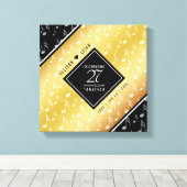 Elegant 27th Music Wedding Jubileum Canvas Afdruk (Insitu (Houten vloer))