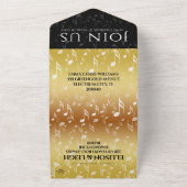 Elegant 27th Music Wedding Jubileum Celebration All In One Uitnodiging (Buitenkant)