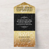 Elegant 27th Music Wedding Jubileum Celebration All In One Uitnodiging (Binnen)