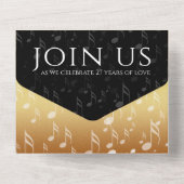 Elegant 27th Music Wedding Jubileum Celebration All In One Uitnodiging (Achterkant)