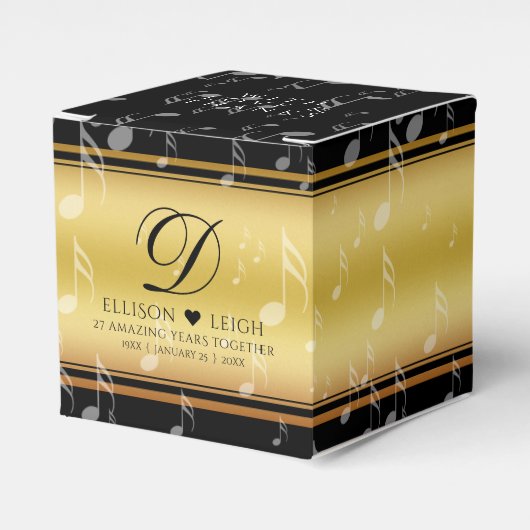 Elegant 27th Music Wedding Jubileum Celebration Bedankdoosjes (Voorkant Zijde)