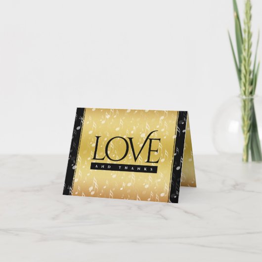 Elegant 27th Music Wedding Jubileum Celebration Bedankkaart (Voorkant)