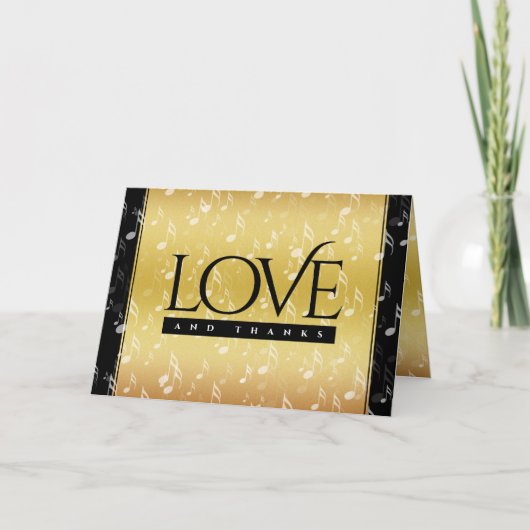 Elegant 27th Music Wedding Jubileum Celebration Bedankkaart (Voorkant)