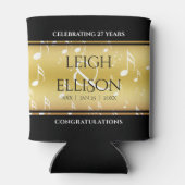 Elegant 27th Music Wedding Jubileum Celebration Blikjeskoeler (Achterkant)