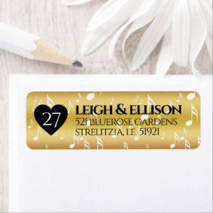 Elegant 27th Music Wedding Jubileum Celebration Etiket