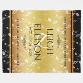 Elegant 27th Music Wedding Jubileum Celebration Fleece Deken (Voorkant (Horizontaal))