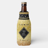 Elegant 27th Music Wedding Jubileum Celebration Flesjeskoeler (Fles Voorkant)