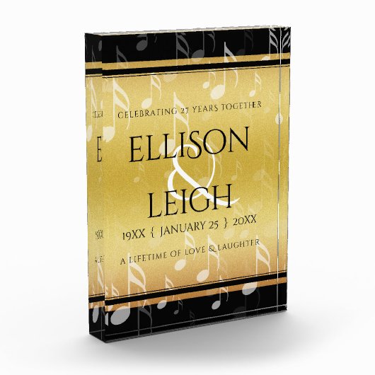 Elegant 27th Music Wedding Jubileum Celebration Fotoblokken (Links)