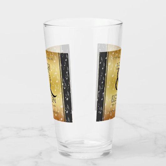 Elegant 27th Music Wedding Jubileum Celebration Glas (Rechts)