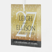Elegant 27th Music Wedding Jubileum Celebration Glas Ornament (Voorkant links)