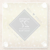 Elegant 27th Music Wedding Jubileum Celebration Glazen Onderzetter (Achterkant)