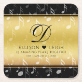 Elegant 27th Music Wedding Jubileum Celebration Kartonnen Onderzetters (Voorkant)