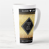 Elegant 27th Music Wedding Jubileum Celebration Latte Mok (Rechterhoek)