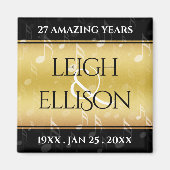 Elegant 27th Music Wedding Jubileum Celebration Magneet (Voorkant)