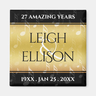 Elegant 27th Music Wedding Jubileum Celebration Magneet