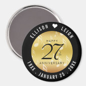 Elegant 27th Music Wedding Jubileum Celebration Magneet (Voorkant / Achterkant)