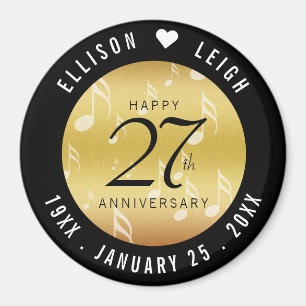 Elegant 27th Music Wedding Jubileum Celebration Magneet